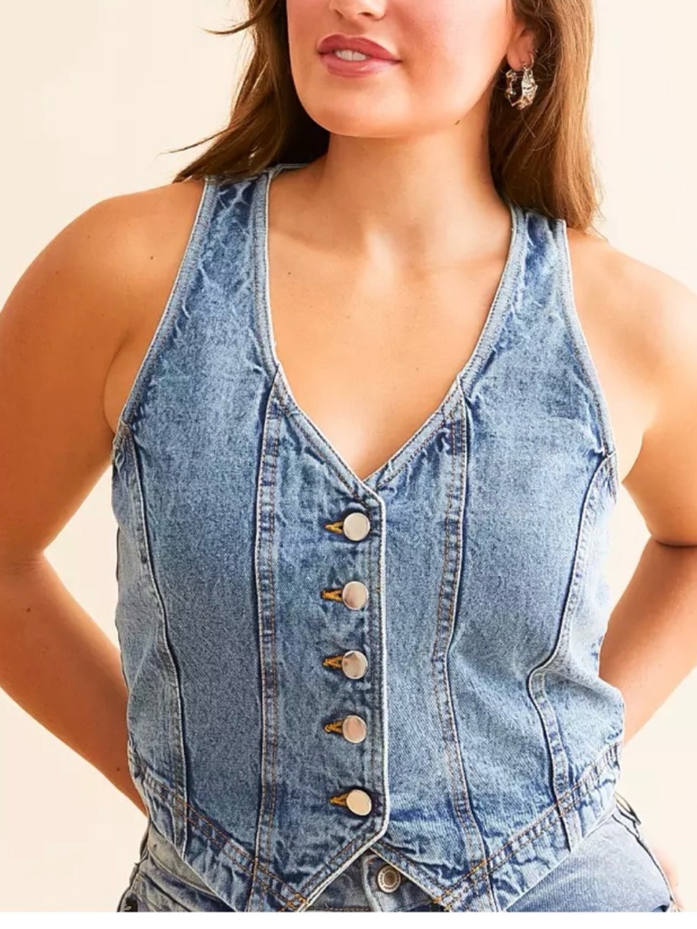 Denim Vest Top